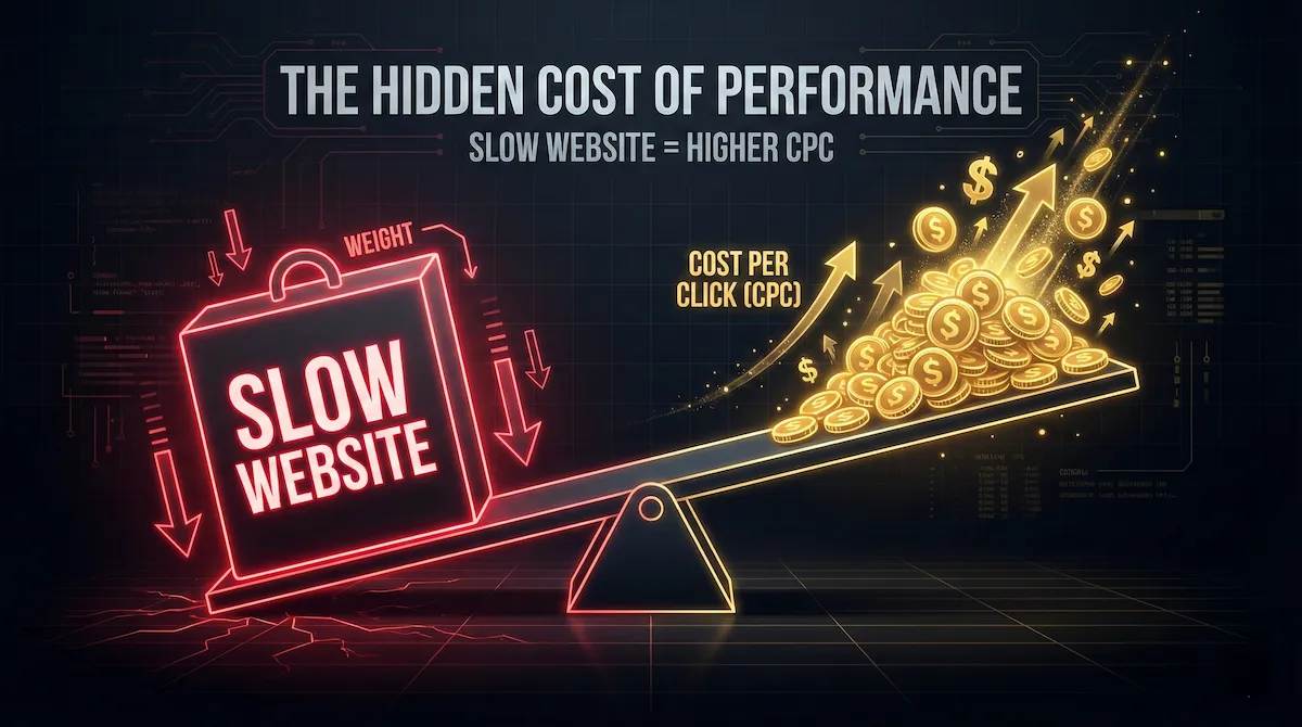 Chart: Inverse relationship between Load Speed and Cost Per Click