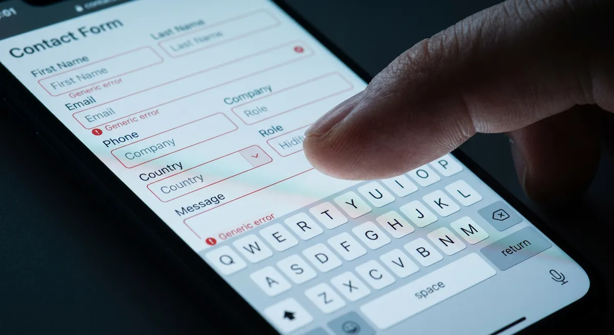 Extensive mobile form forcing the user to fill out multiple fields with the keyboard occupying half the screen